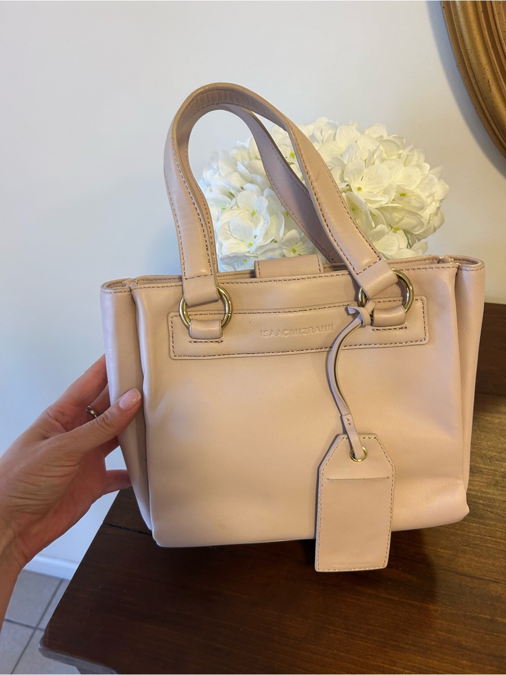 Isaac Mizrahi Blush Pink Leather Satchel